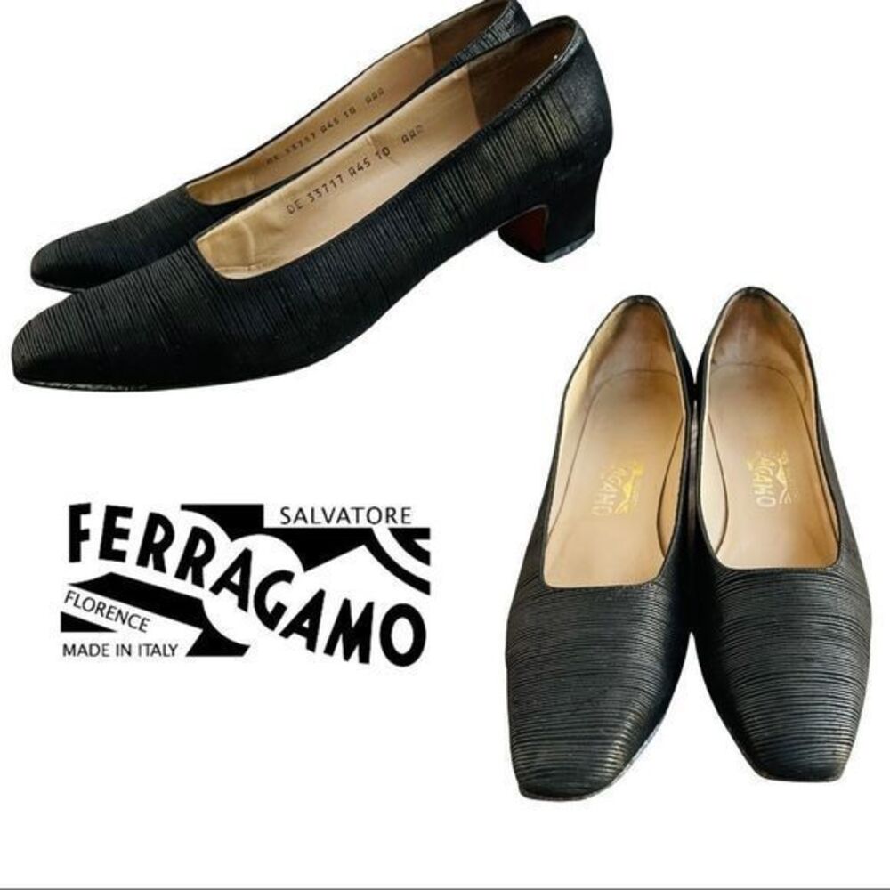 SALVATORE FERRAGAMO Vintage Block Heel Pumps